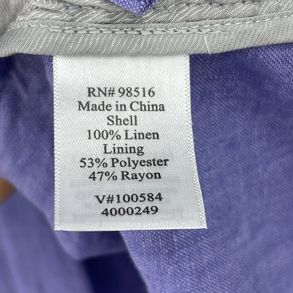Coldwater Creek Purple Linen Blend Open Front Blazer Jacket - Picture 7 of 10